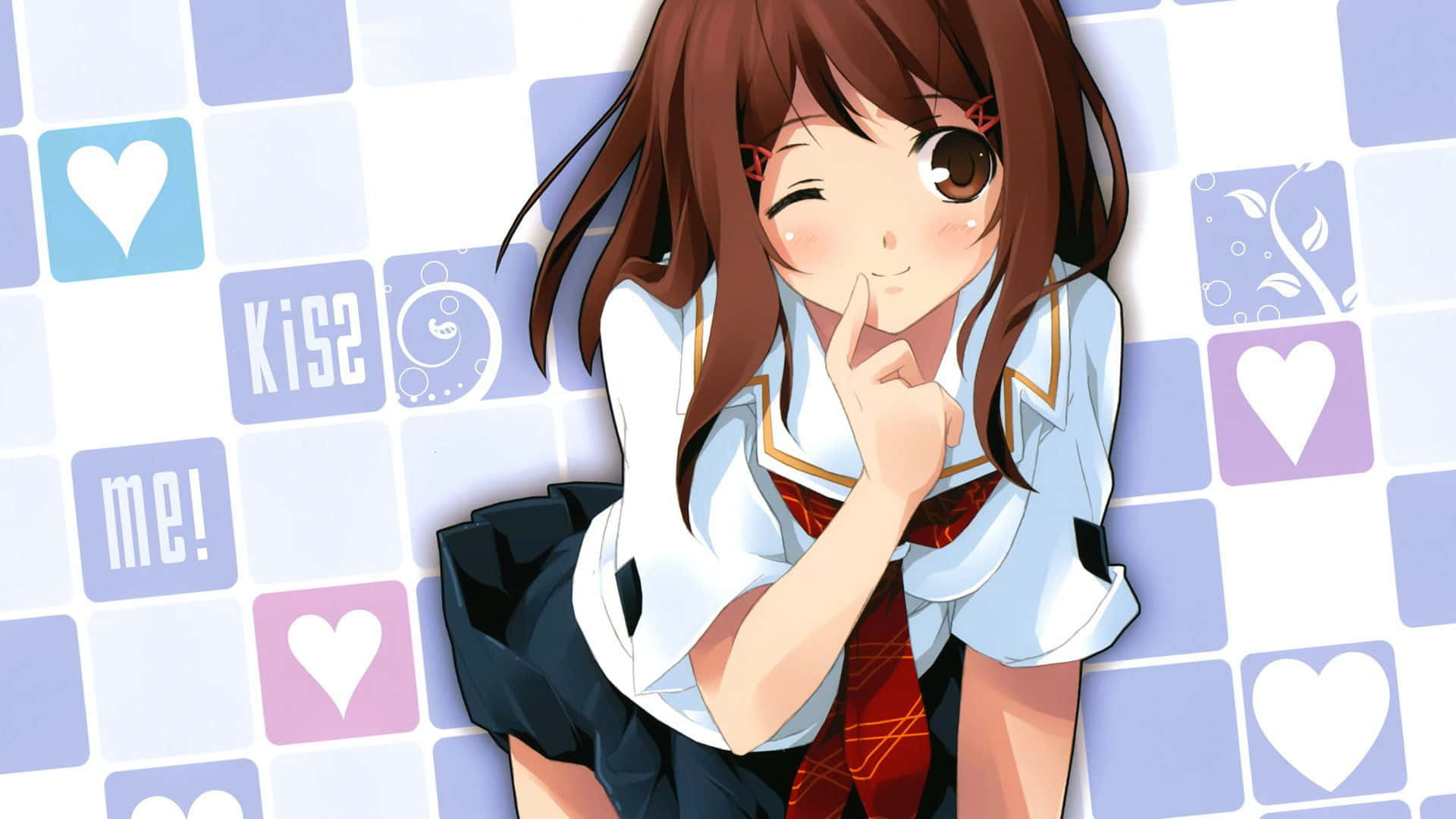 Girly Cute Anime, anime girl, school uniform, Full HD Desktop Wallpaper