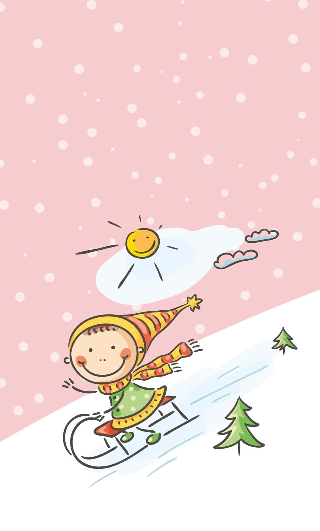 striped hat, scarf, snowy hill, HD Phone Wallpaper