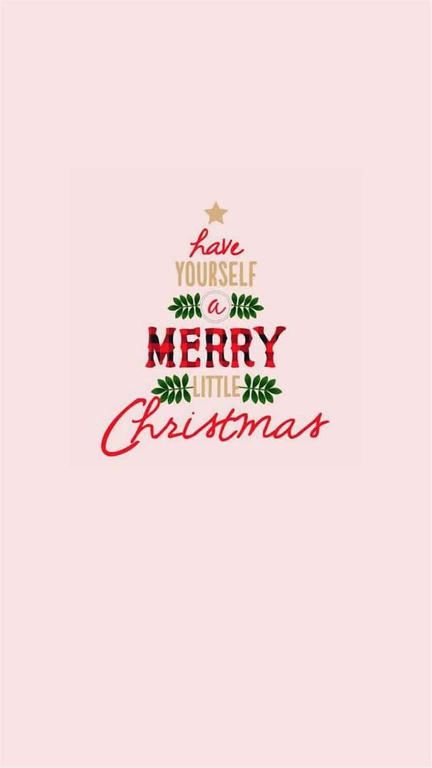 cute smile, festive Christmas tree, layered text, HD Phone Wallpaper