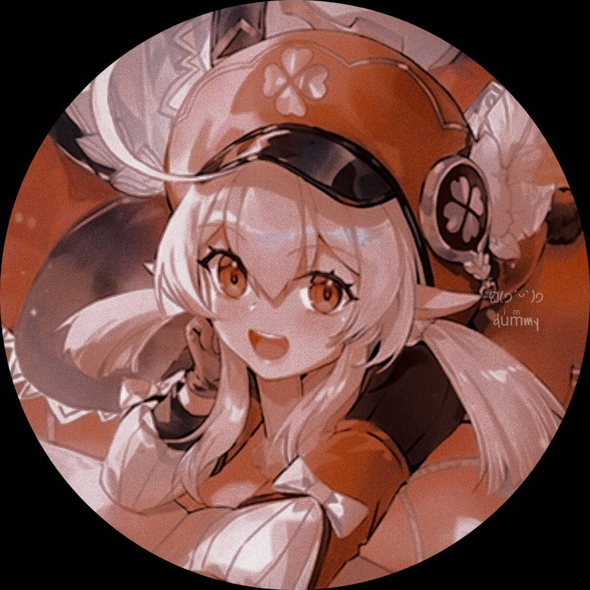 anime girl, white hair, orange eyes, SD Desktop Wallpaper