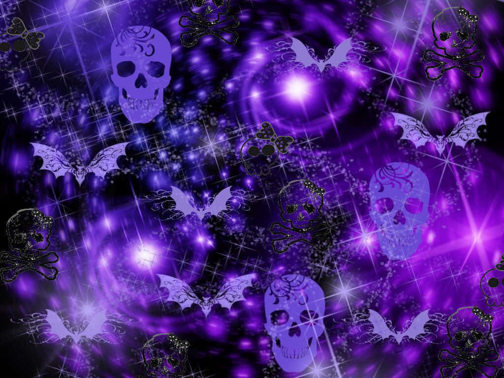 purple halloween, spooky purple Halloween costume, vibrant purple cosmic background, SD Desktop Wallpaper