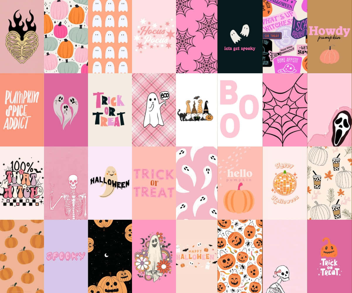 Girly Cute Halloween, pumpkins, ghosts, SD Desktop Wallpaper