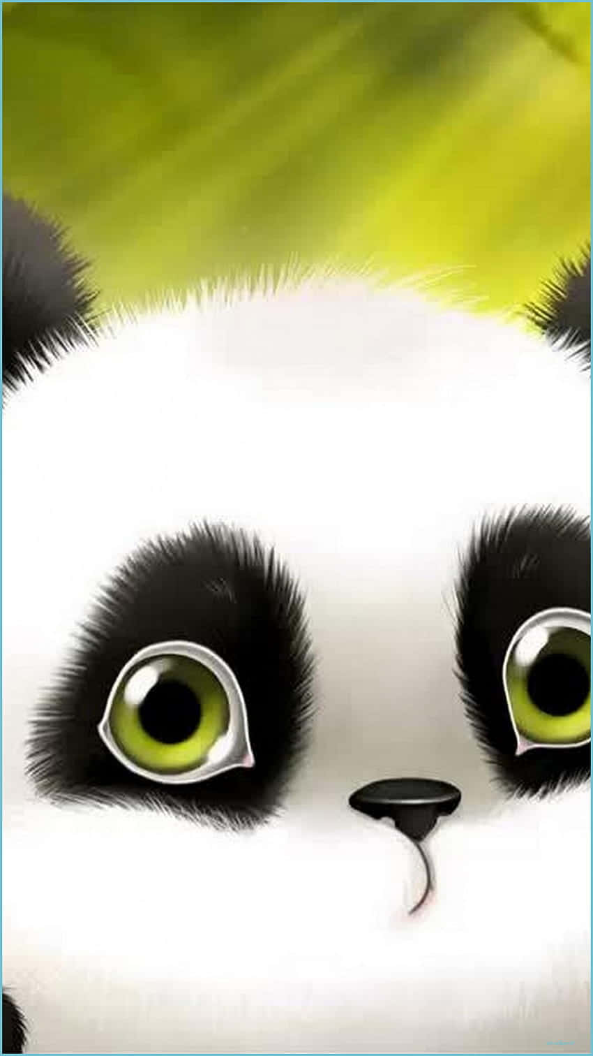 Girly Cute Panda, yellow eyes, bright green eyes, HD Phone Wallpaper