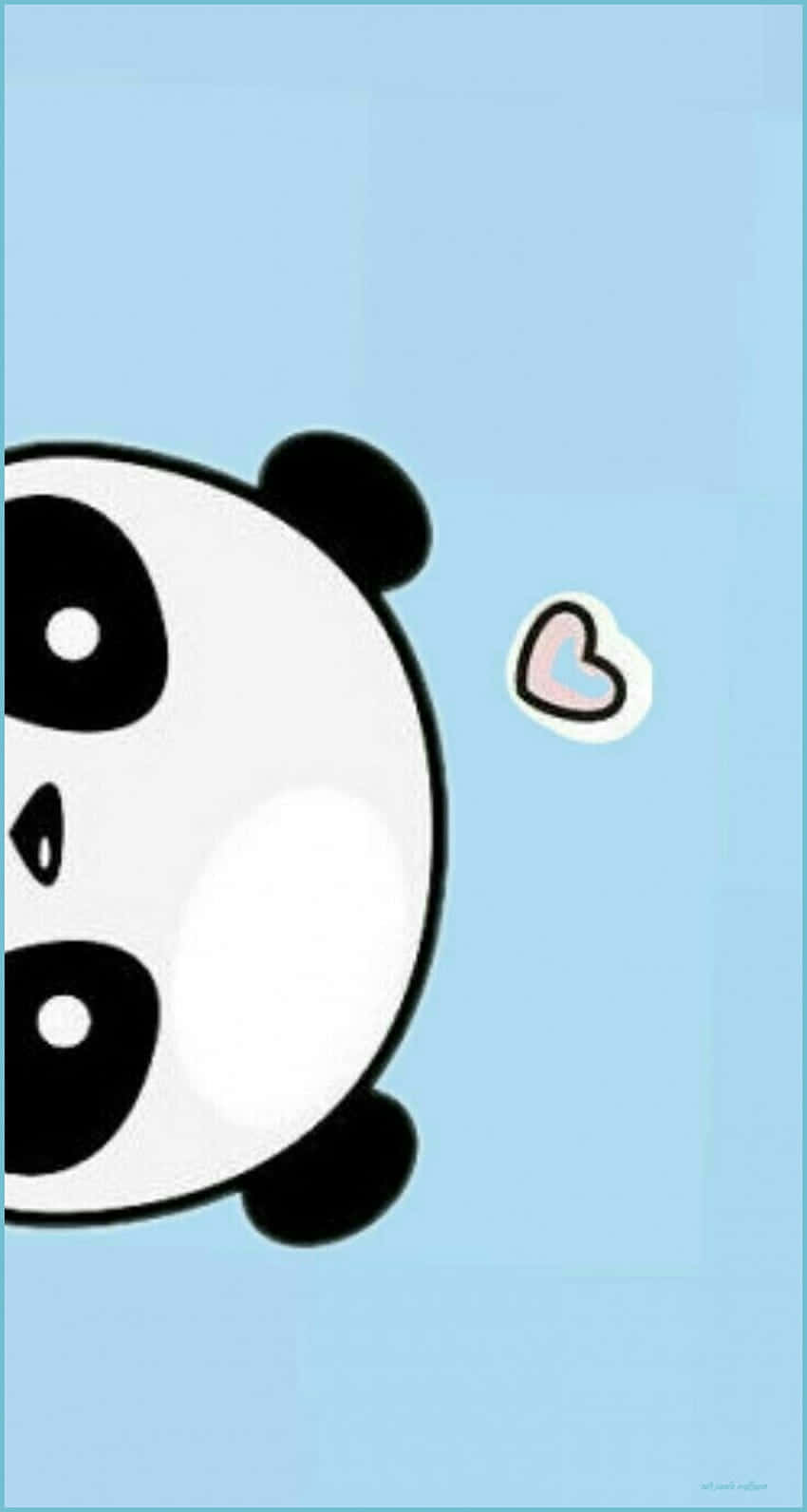 Girly Cute Panda, peek heart, cartoon panda, HD Phone Wallpaper