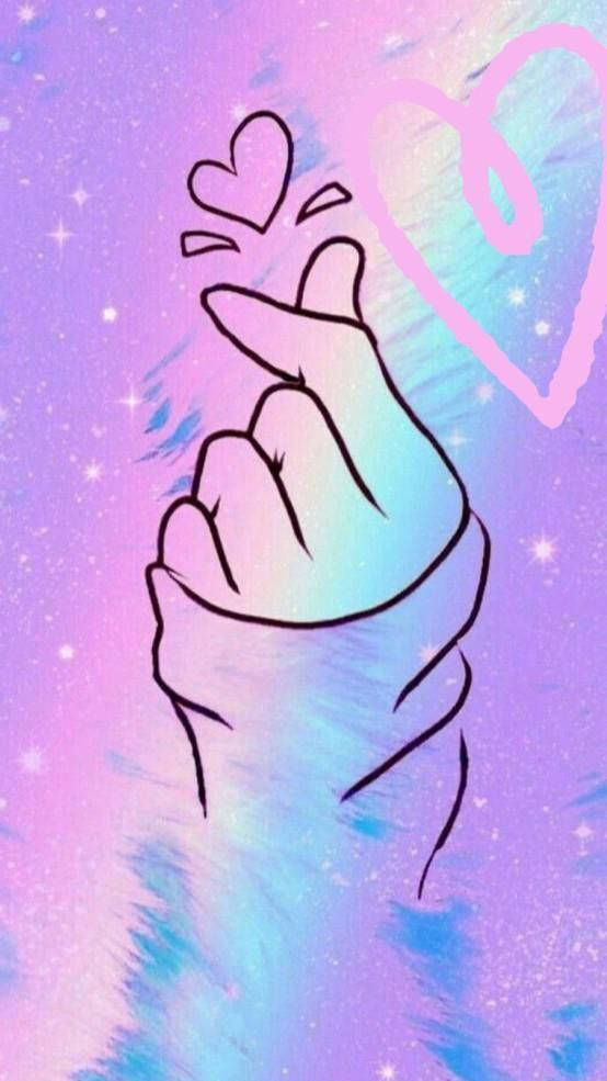 Girly Galaxy, pastel galaxy, floating hearts, SD Phone Wallpaper