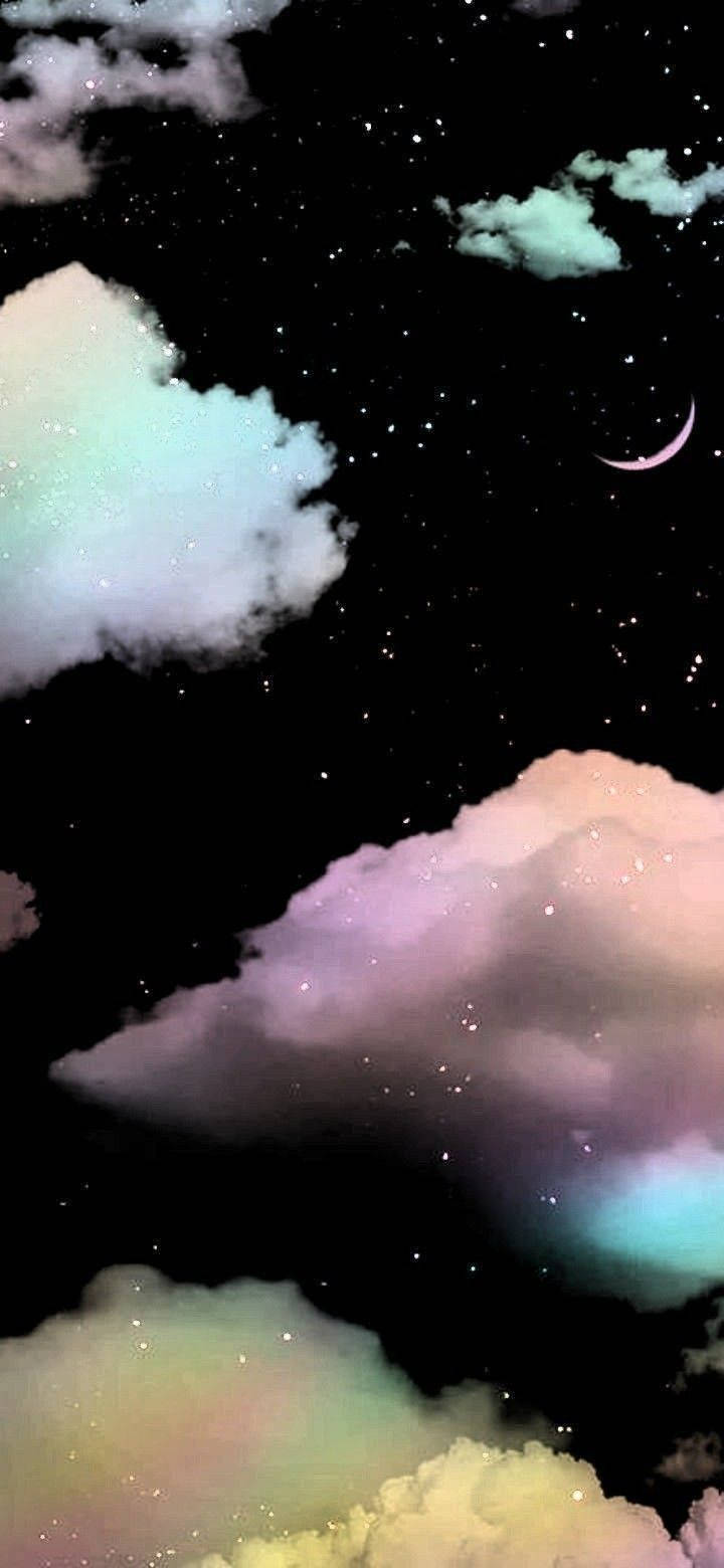 Girly Galaxy, Rainbow Clouds, pastel-colored clouds, HD Phone Wallpaper