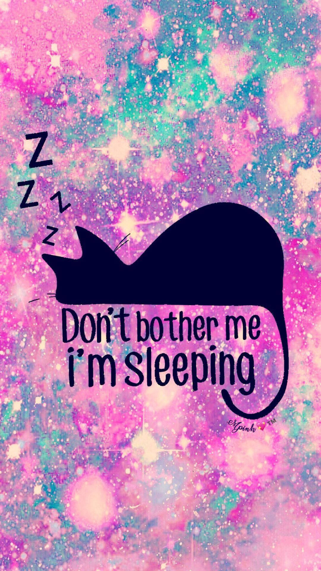 Girly Galaxy, black cat silhouette, glittering pink and teal cosmic background, Full HD Phone Wallpaper