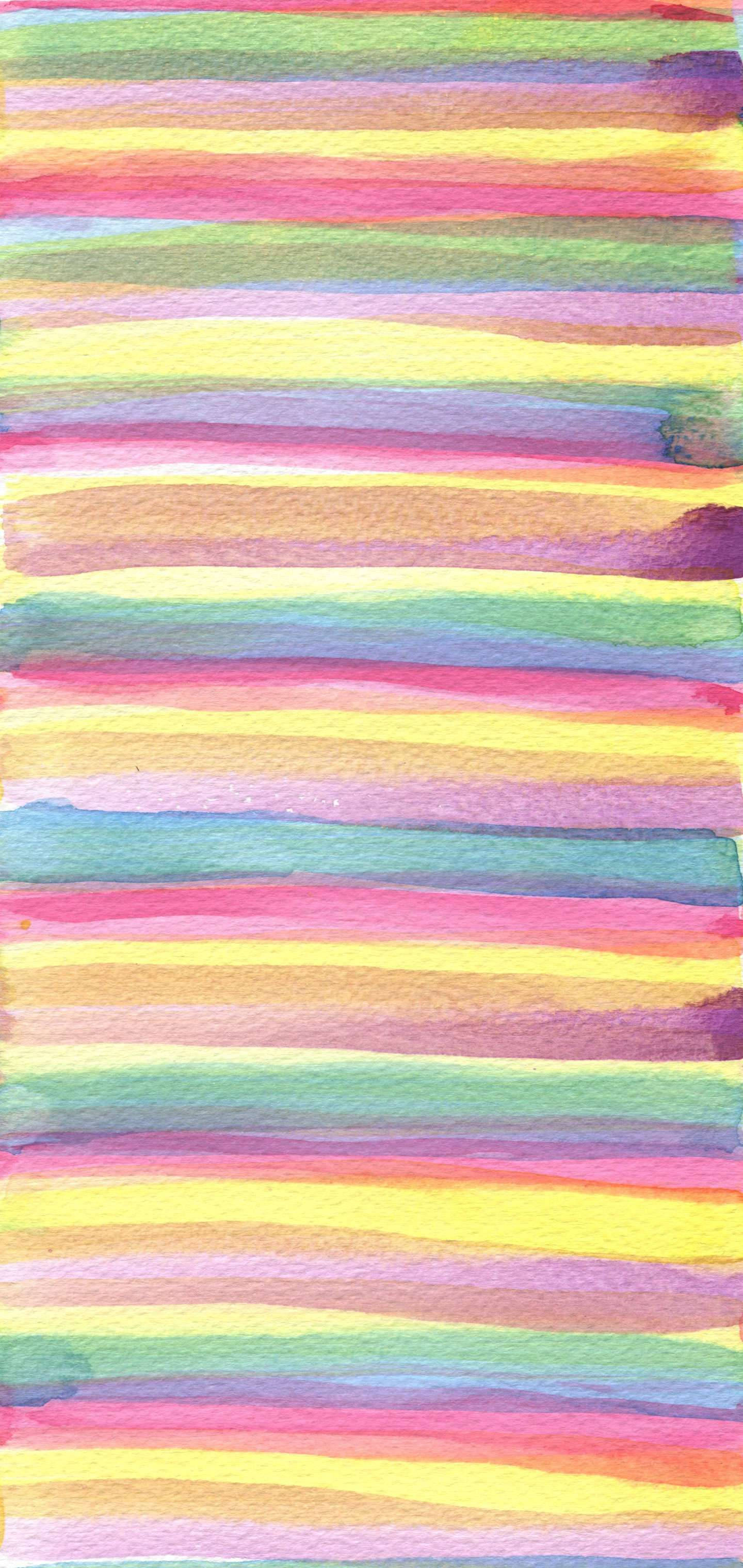 Girly Galaxy, rainbow hues, watercolor stripes, 2K Phone Wallpaper