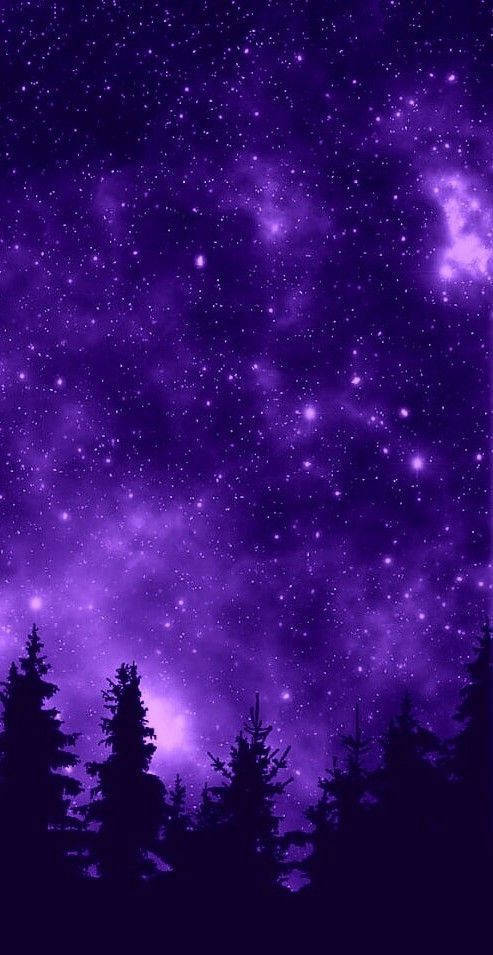 Girly Galaxy, purple forest, vibrant purple galaxy, SD Phone Wallpaper