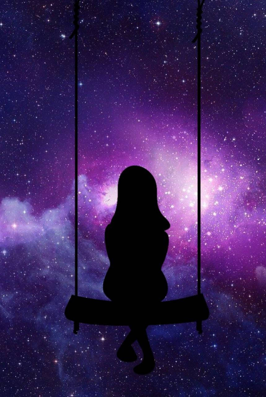 galaxy, swing, purple, HD Phone Wallpaper