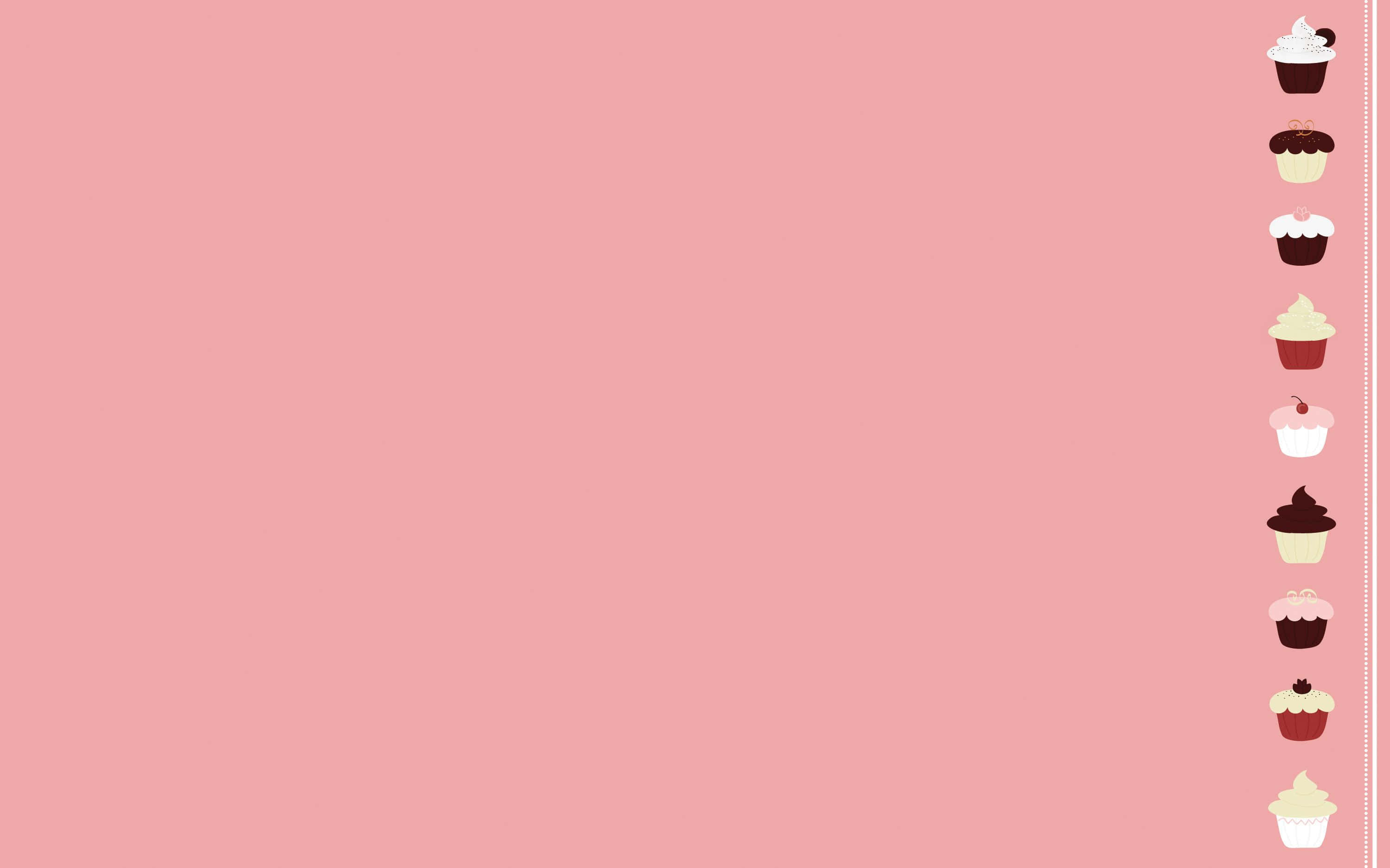 girly laptop, soft pink background, colorful cartoon cupcakes, 2K Desktop Wallpaper