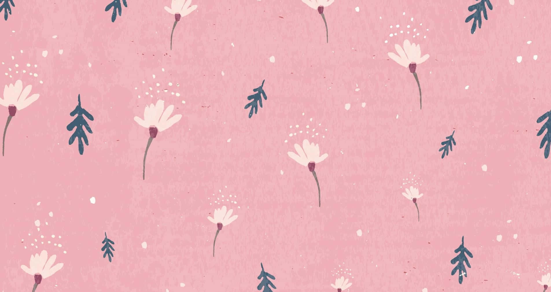 girly laptop, soft pink textured background, scattered white daisies, HD Desktop Wallpaper