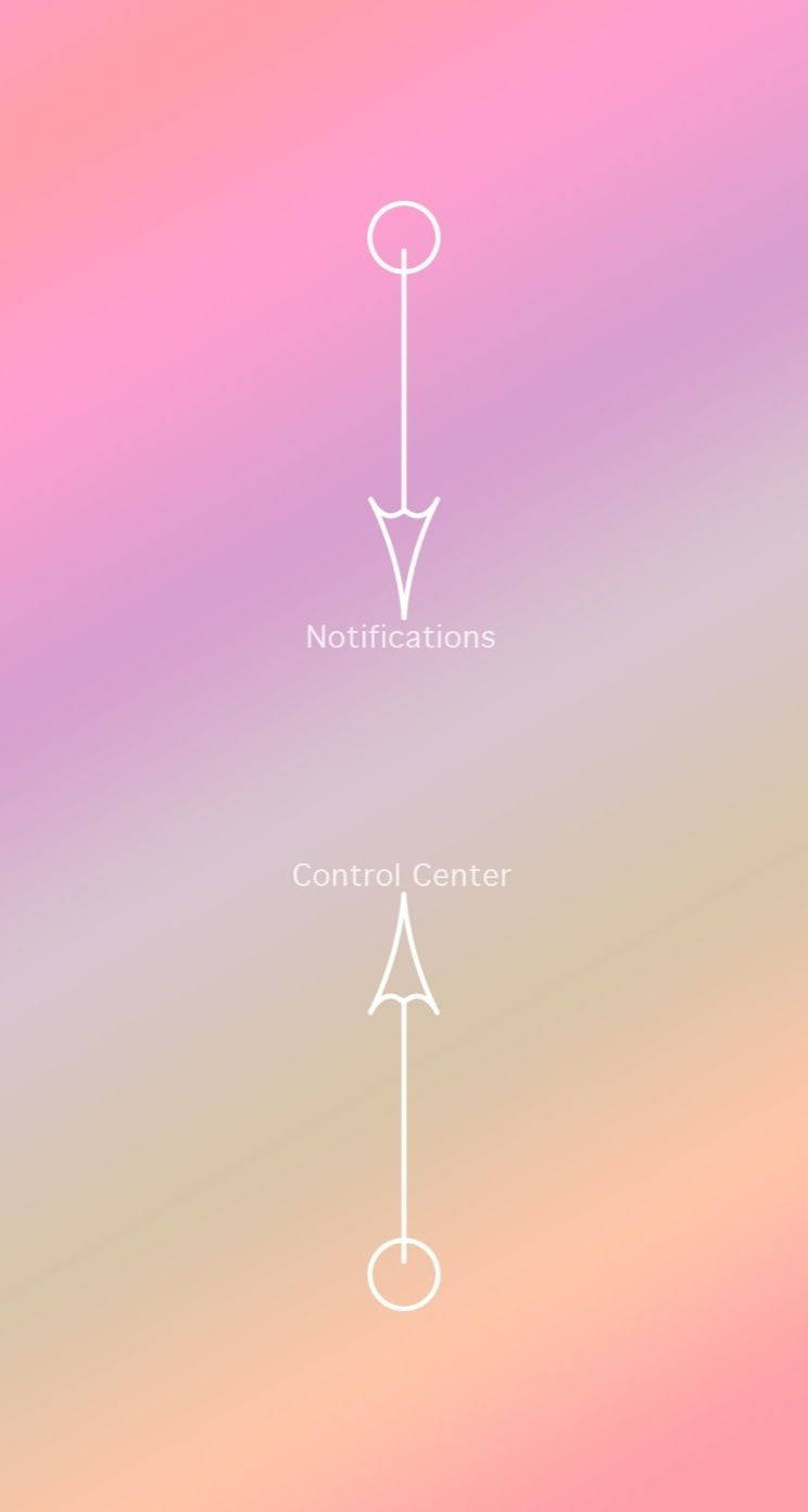 Girly Lock Screen iPhone, soft pink gradient, white line icons, HD Phone Wallpaper