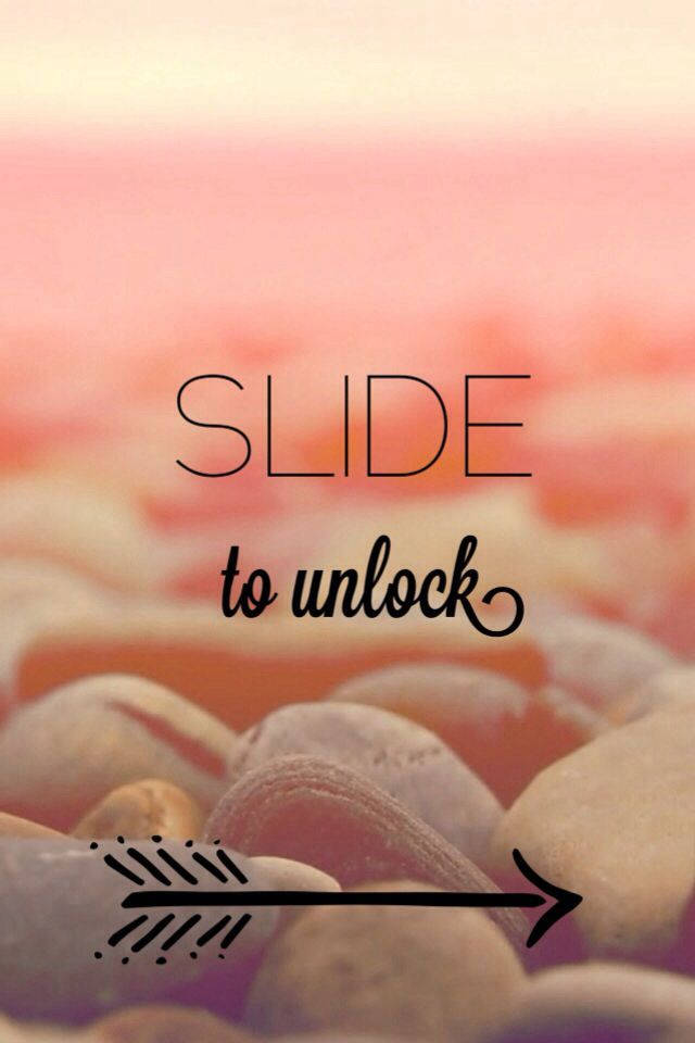 pastel pink and peach gradient, SLIDE to unlock, arrow, SD Phone Wallpaper