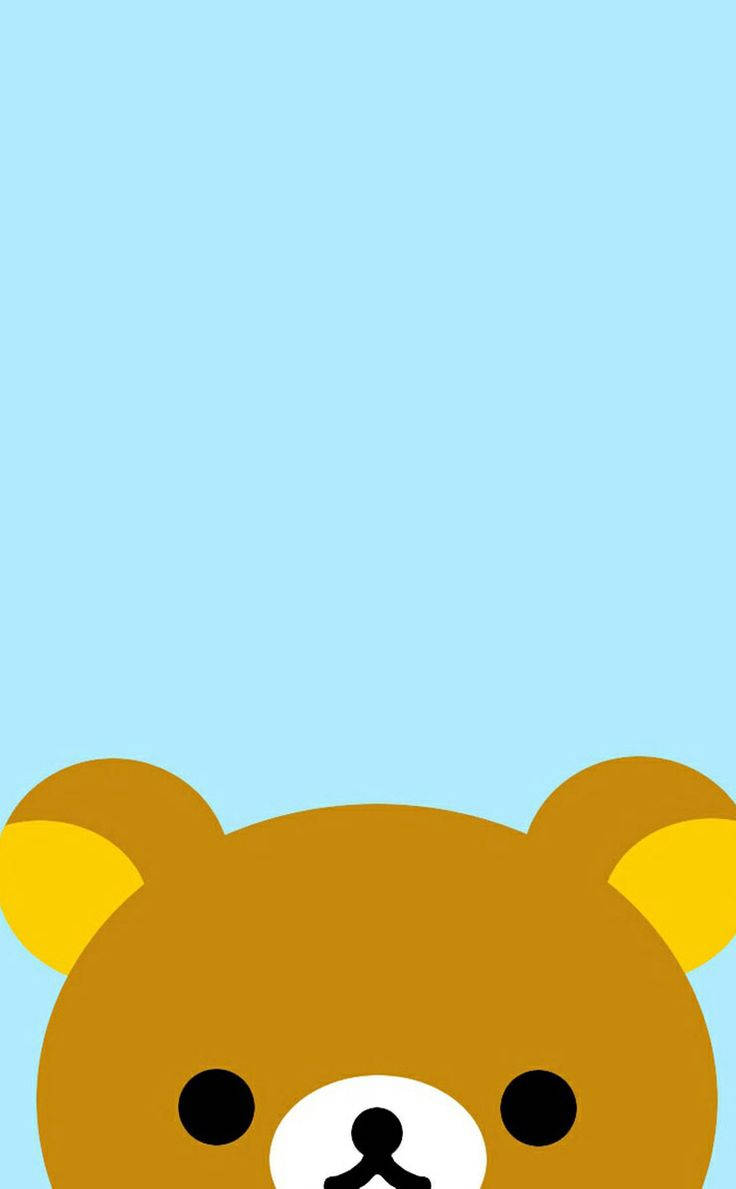 cartoon bear, brown fur, yellow ears, SD Phone Wallpaper