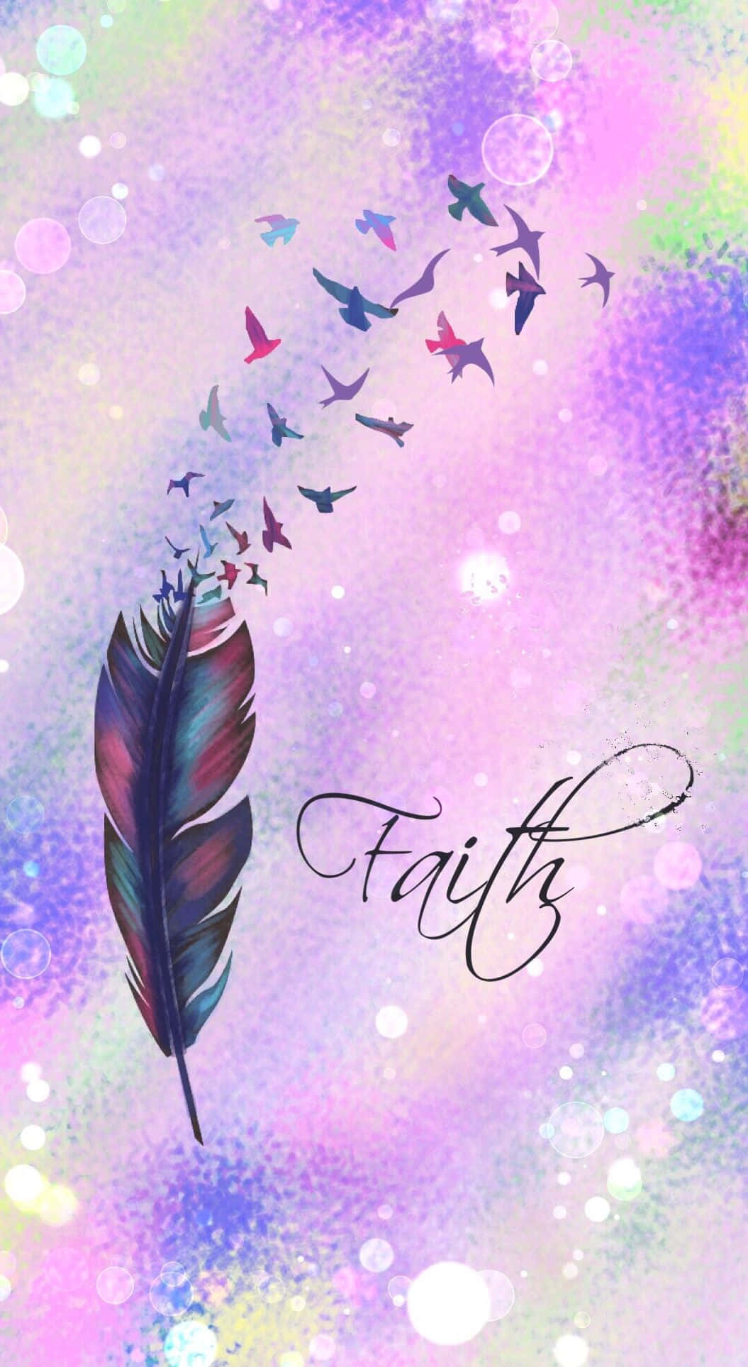 girly lock screen, pastel gradient sky, colorful feather, Full HD Phone Wallpaper