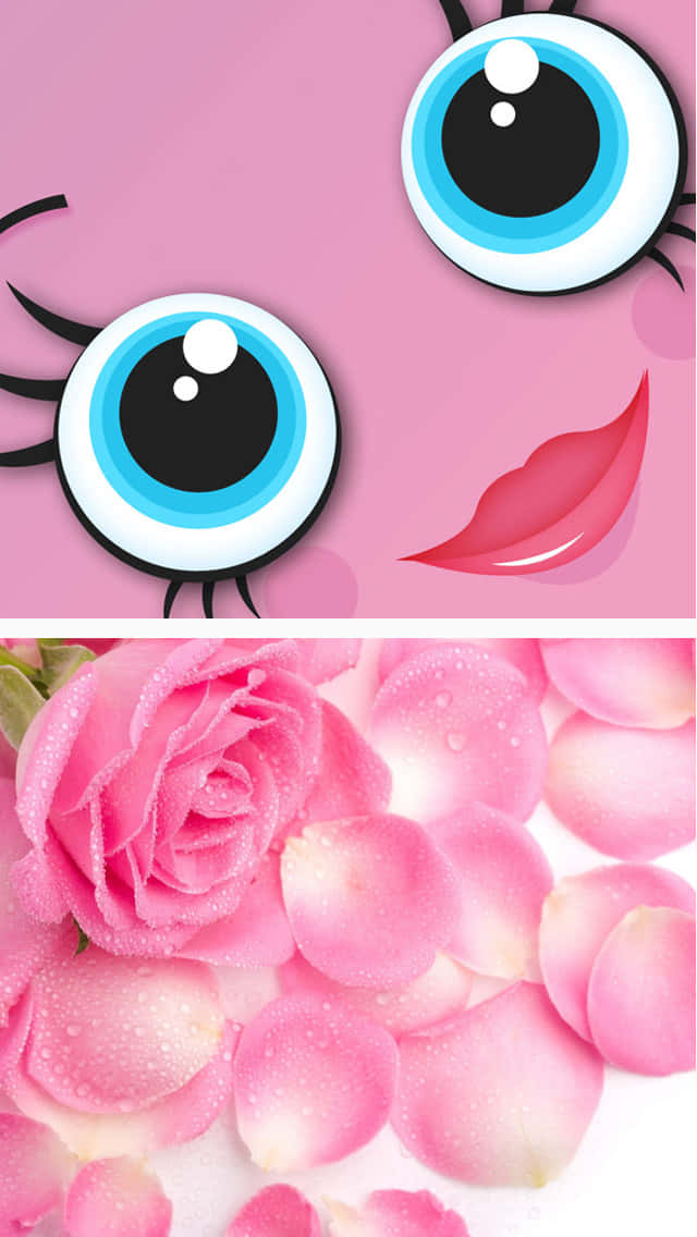 pink rose, big eye, pink flower, SD Phone Wallpaper