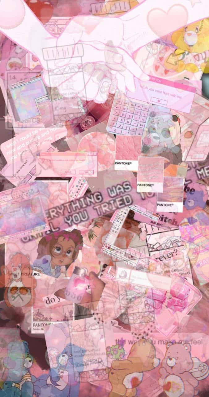 Girly Money, pink, cartoon bears, HD Phone Wallpaper