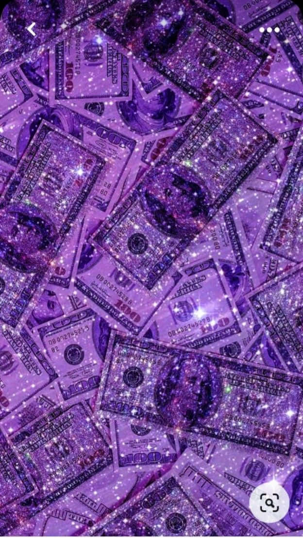 girly money, purple, one hundred dollar bills, SD Phone Wallpaper