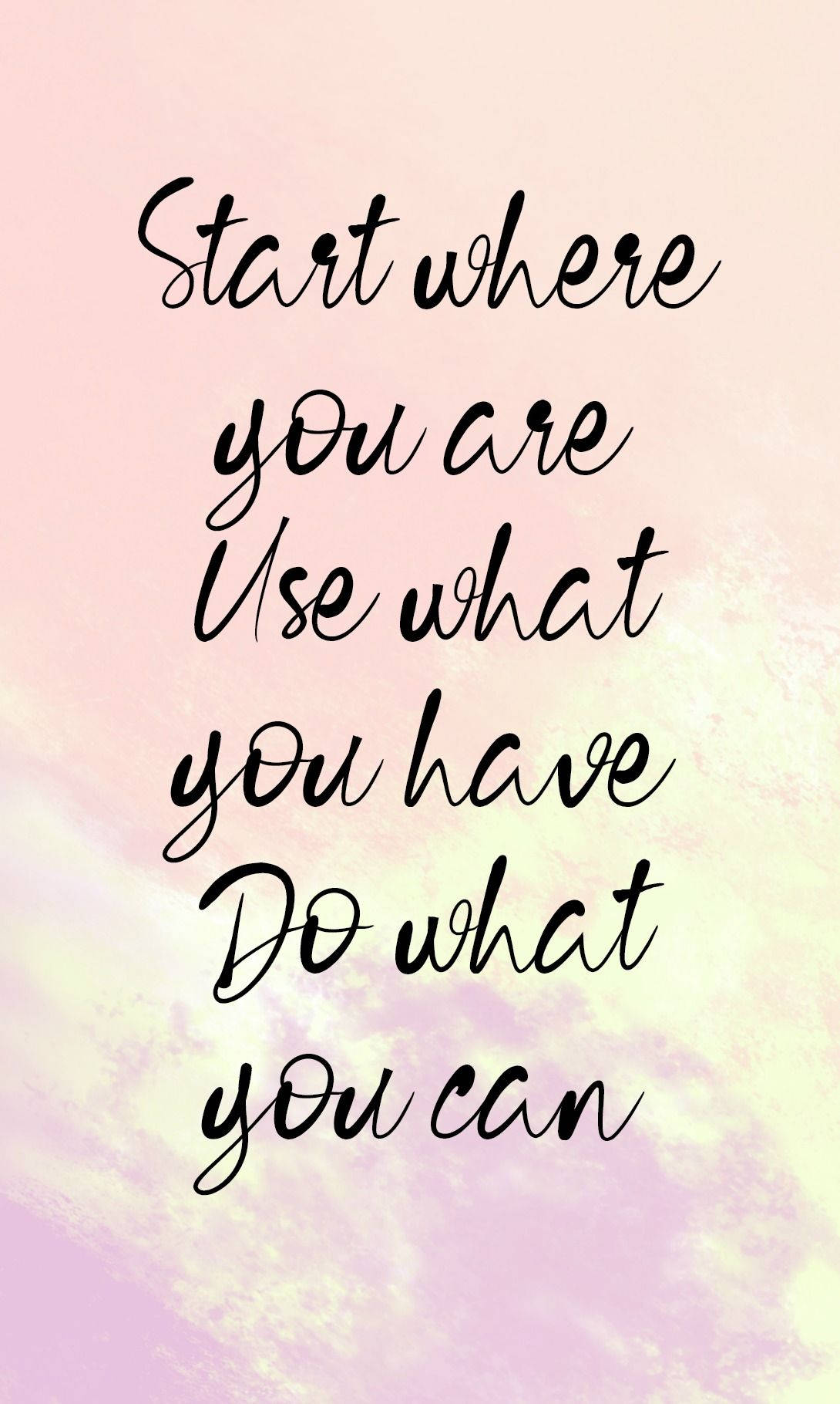 Girly Motivational, elegant black script, soft pastel watercolor background, HD Phone Wallpaper
