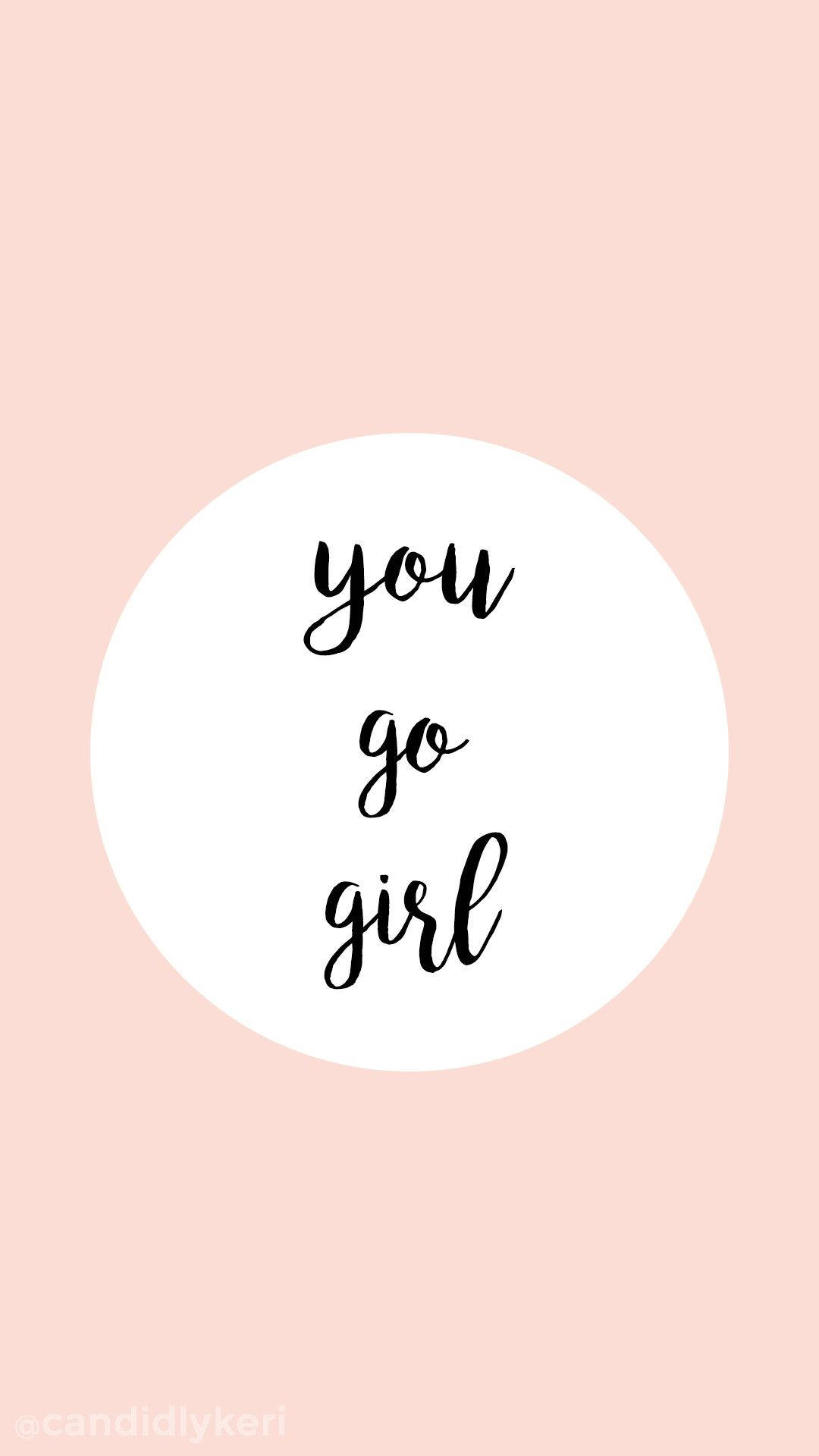 Girly Motivational, pink background, white circle, Full HD Phone Wallpaper