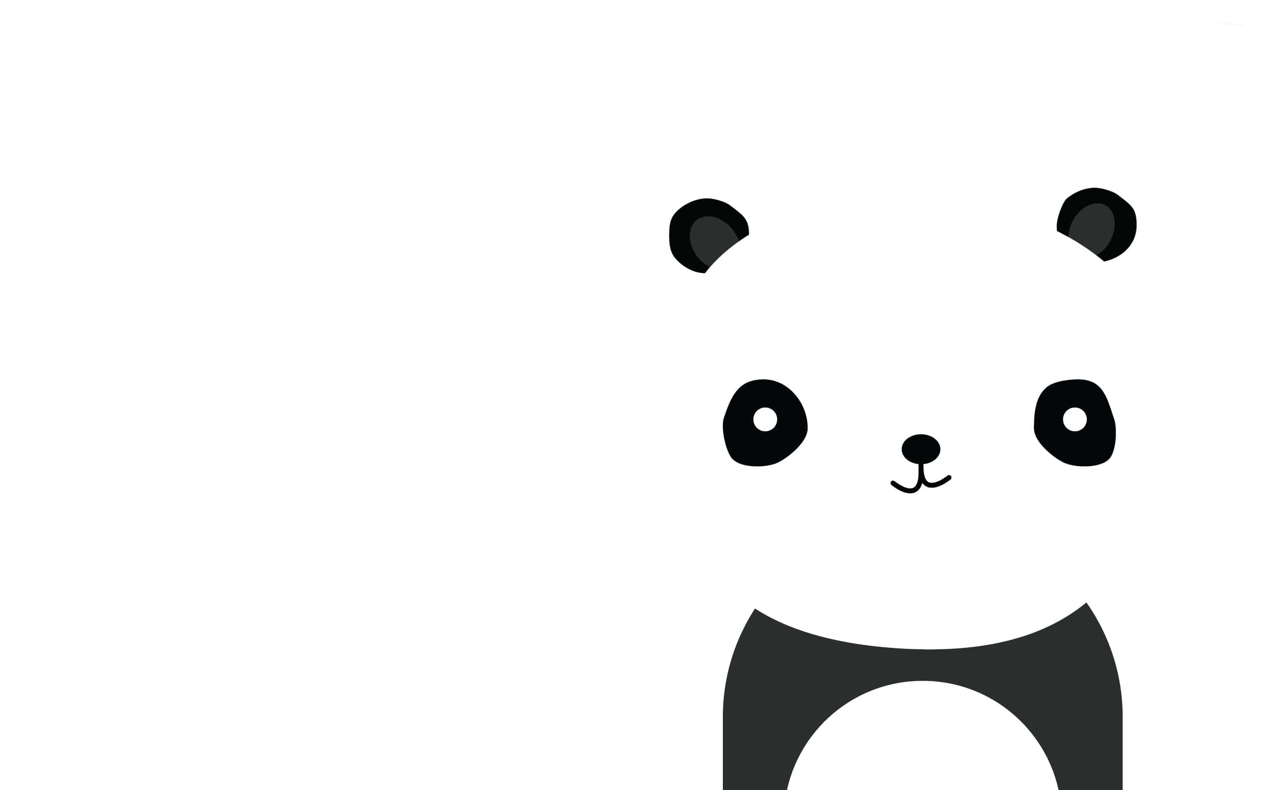 girly panda, ocean sunset, minimalist, 2K Desktop Wallpaper