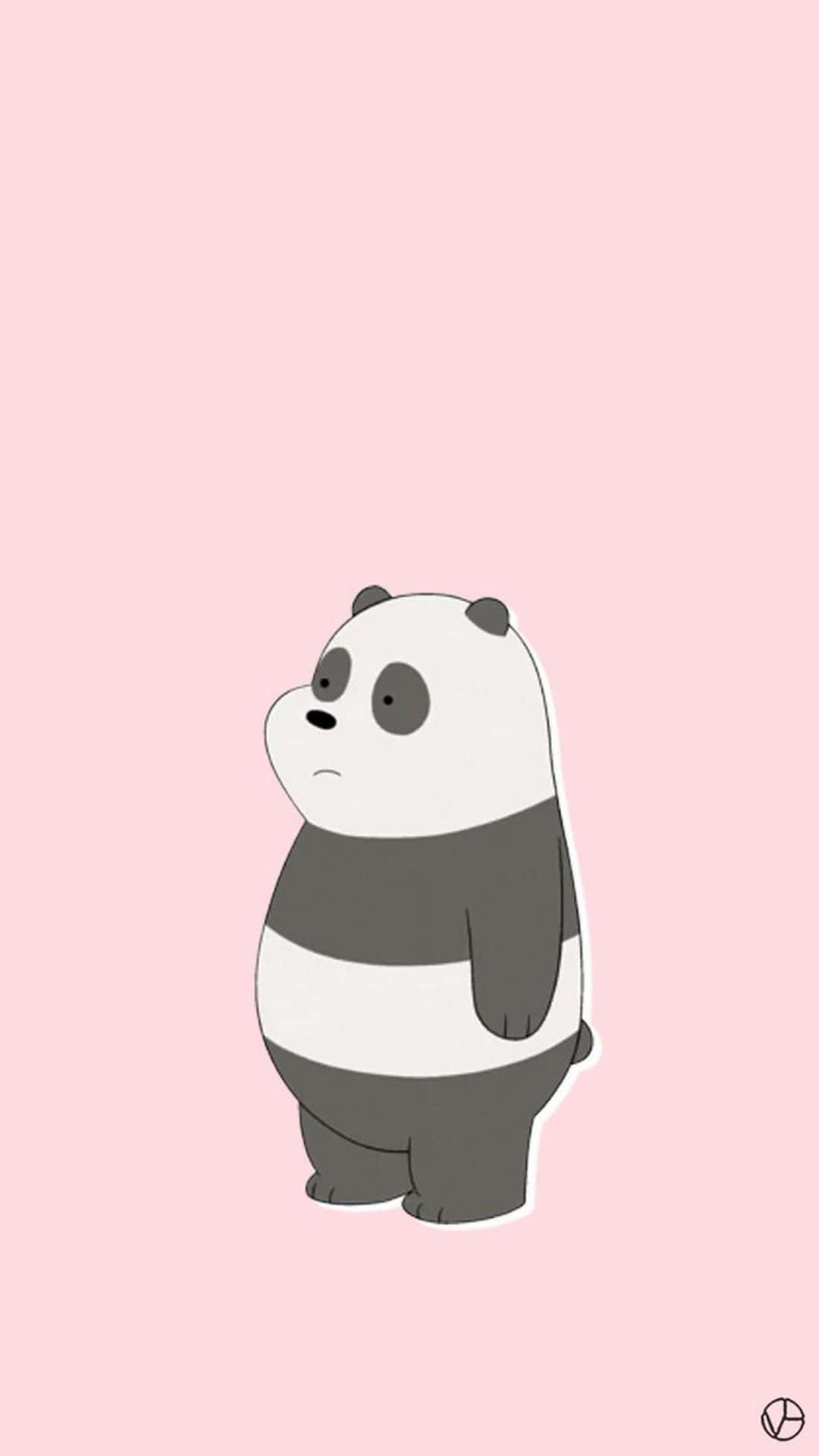 Girly Panda, cartoon panda, sad expression, Full HD Phone Wallpaper