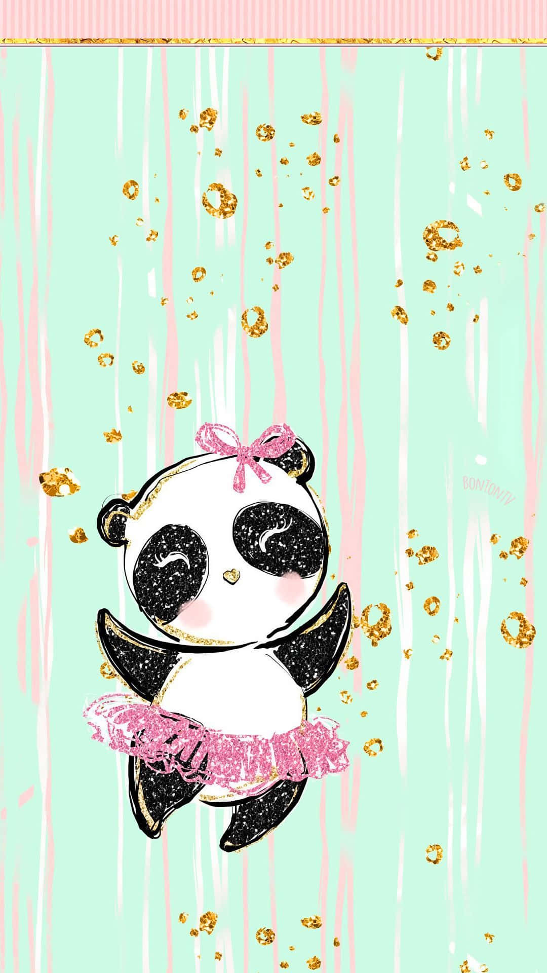 Girly Panda, pink tutu, bow, Full HD Phone Wallpaper