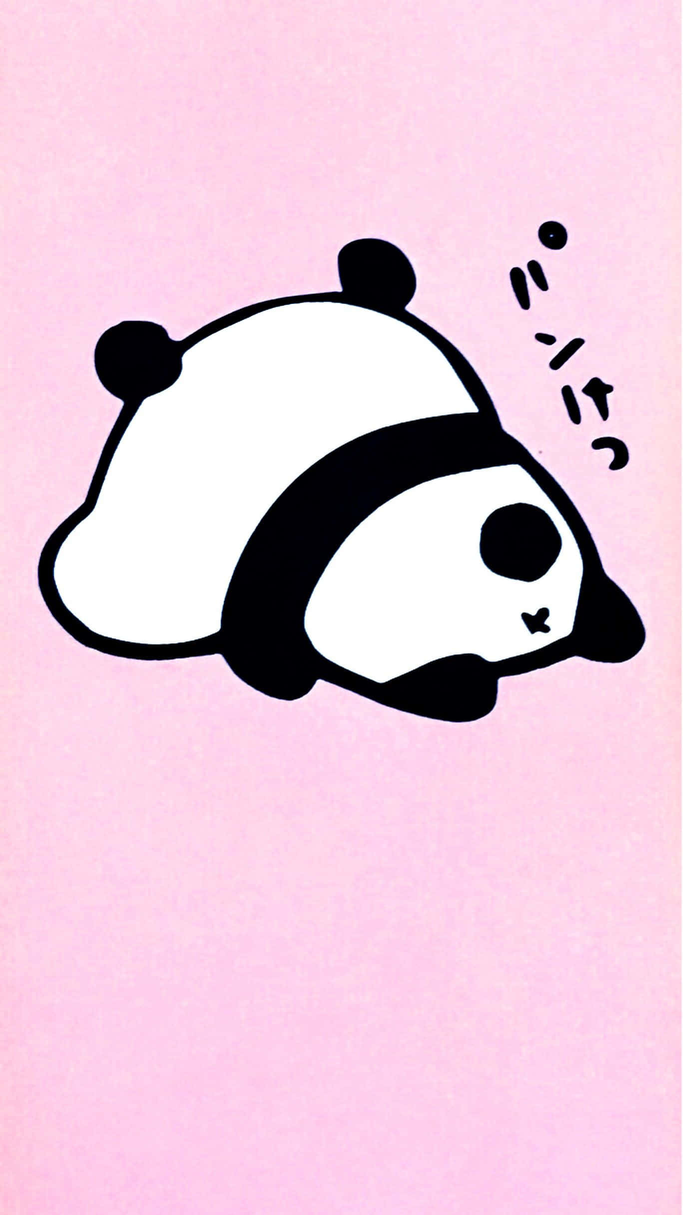 Girly Panda, pink background, cartoon panda, Full HD Phone Wallpaper