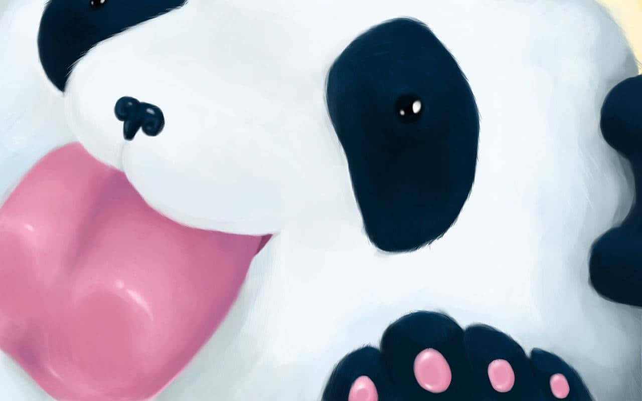 Girly Cute Panda, pink tongue, pink paw pads, HD Desktop Wallpaper