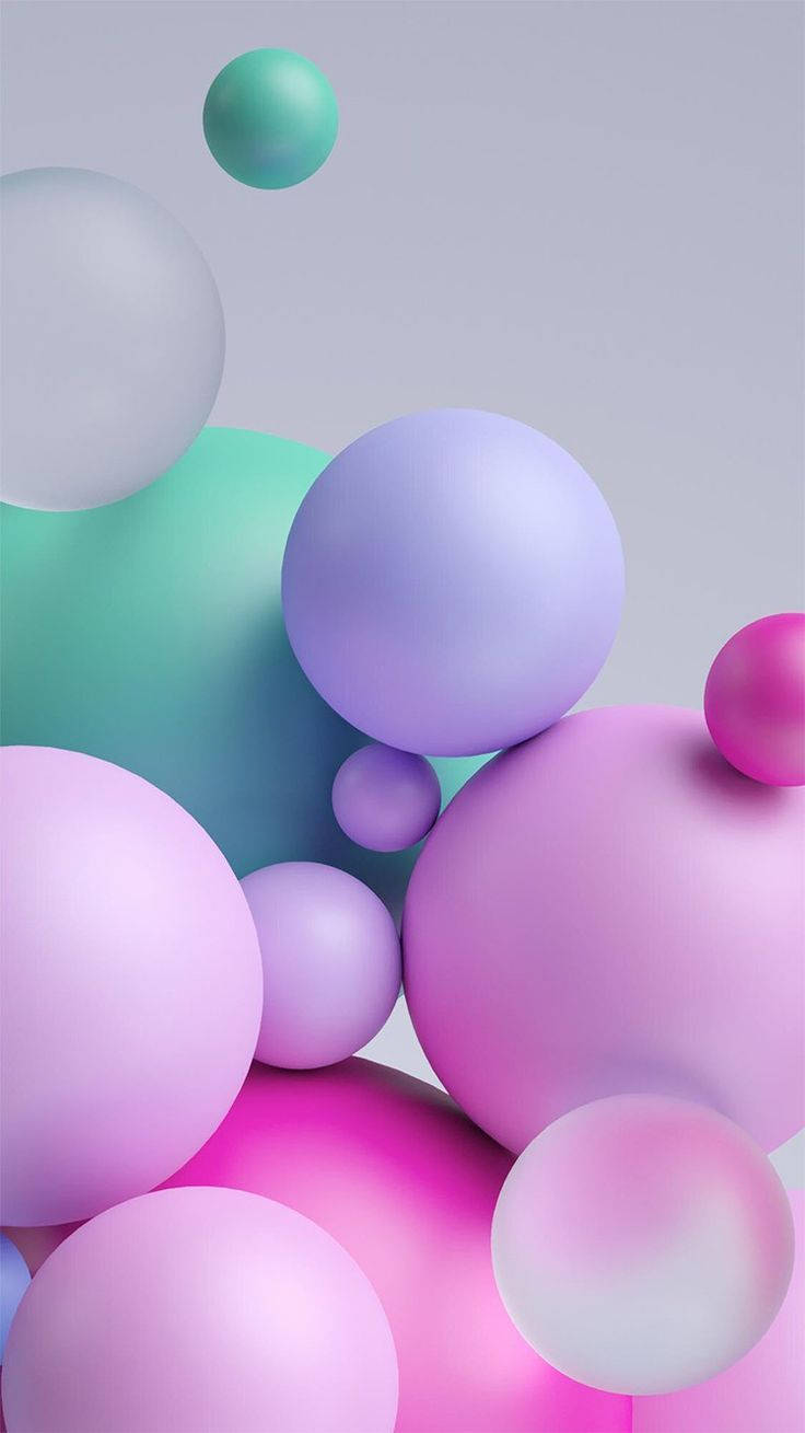 Girly Phone, 3D Balloons, pastel spheres, HD Phone Wallpaper
