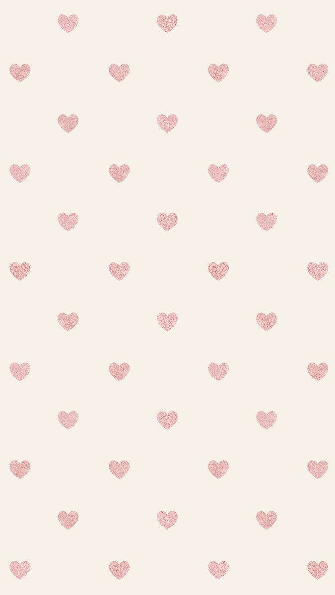 Girly Phone, heart polka, soft beige background, SD Phone Wallpaper