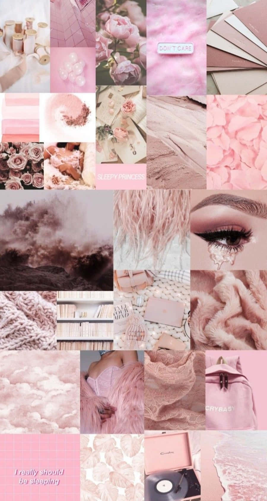 aesthetic pink collage, soft pink aesthetic, roses, HD Phone Wallpaper