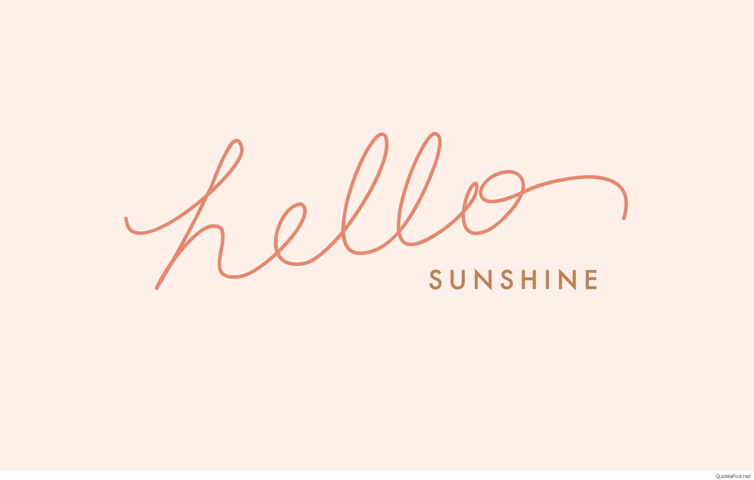 peach background, copper script, sunshine, 2K Desktop Wallpaper