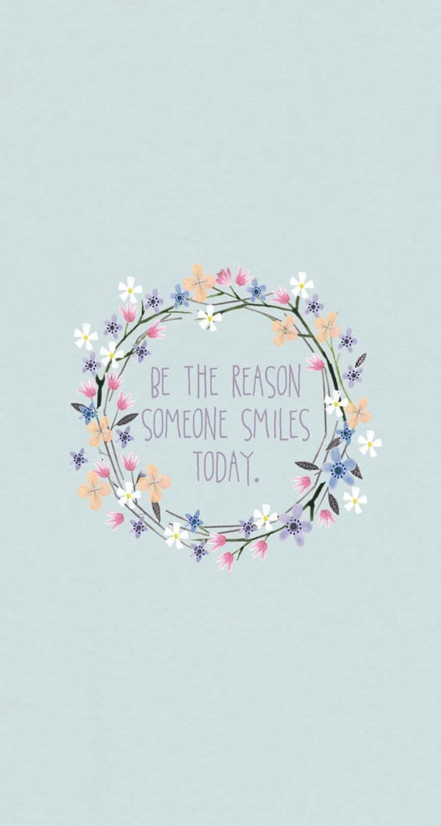 Blue Flower Wreath, pastel hues, be the reason someone smiles today, HD Phone Wallpaper