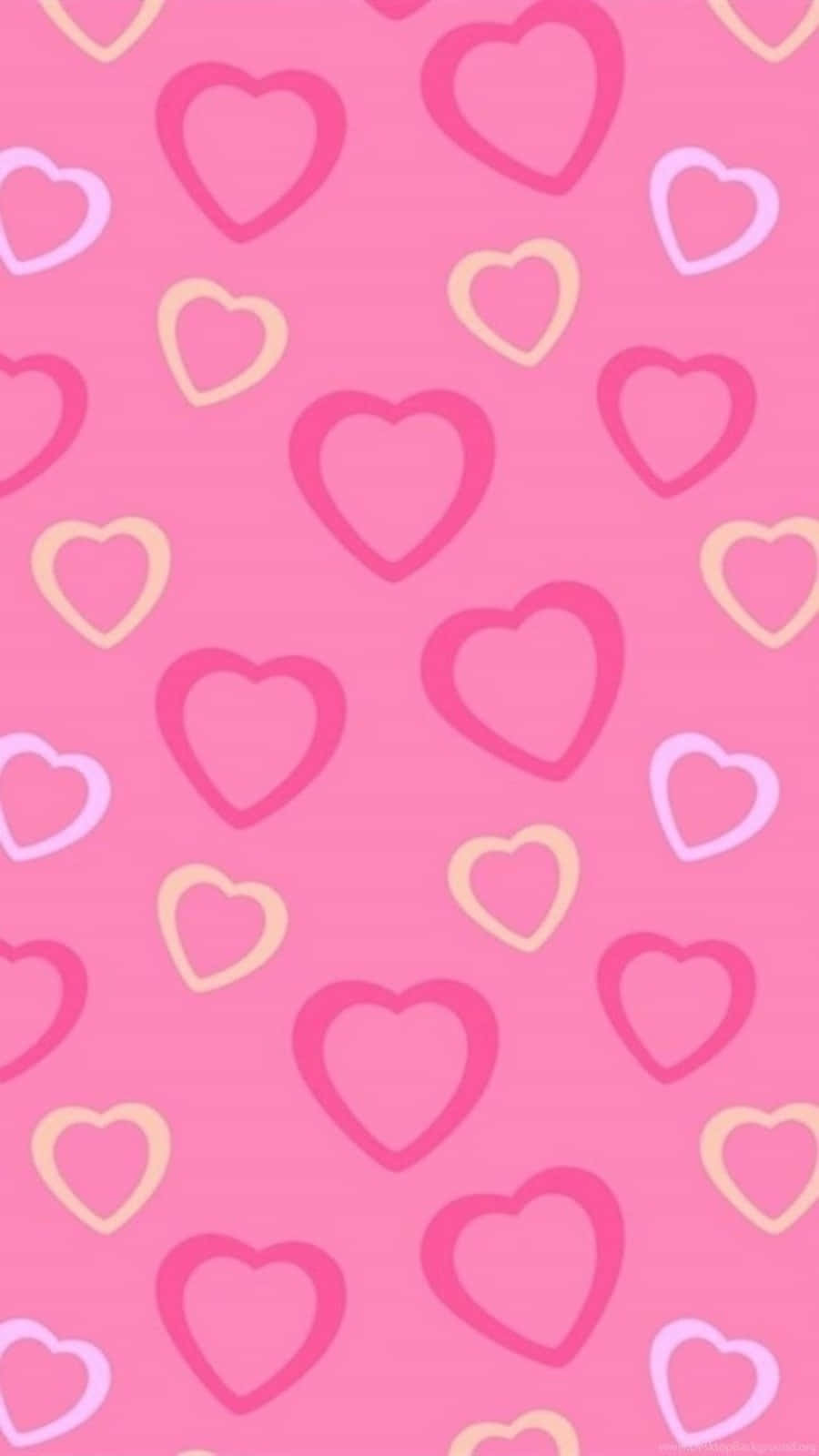 Pink Heart Pattern, vibrant pink, outlined hearts, HD Phone Wallpaper