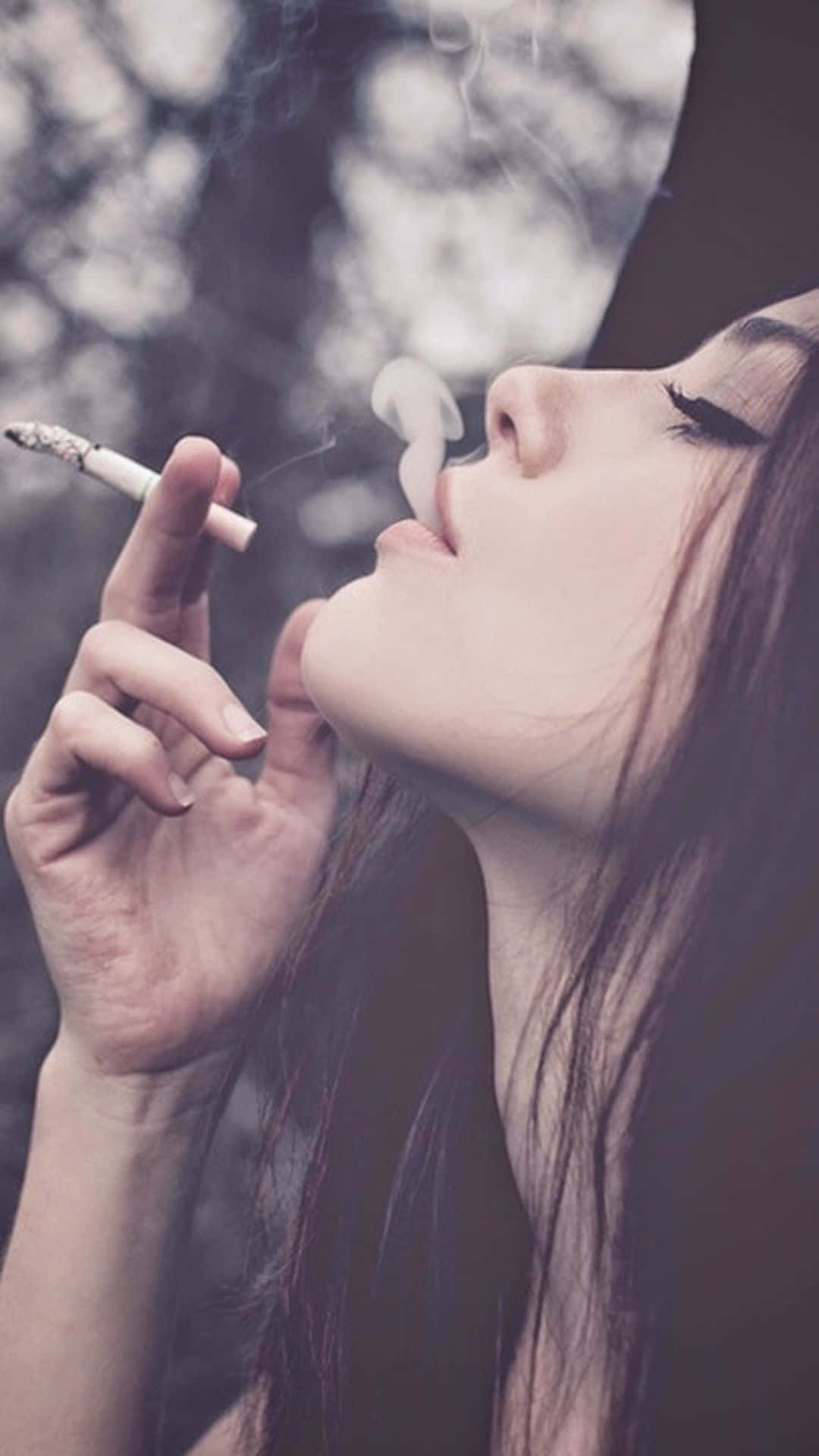 Tumblr aesthetic, girl, smoking, Full HD Phone Wallpaper