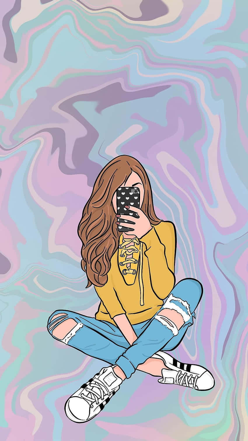 Teen Girl Illustration Art, Tumblr, Hipster Aesthetic, HD Phone Wallpaper