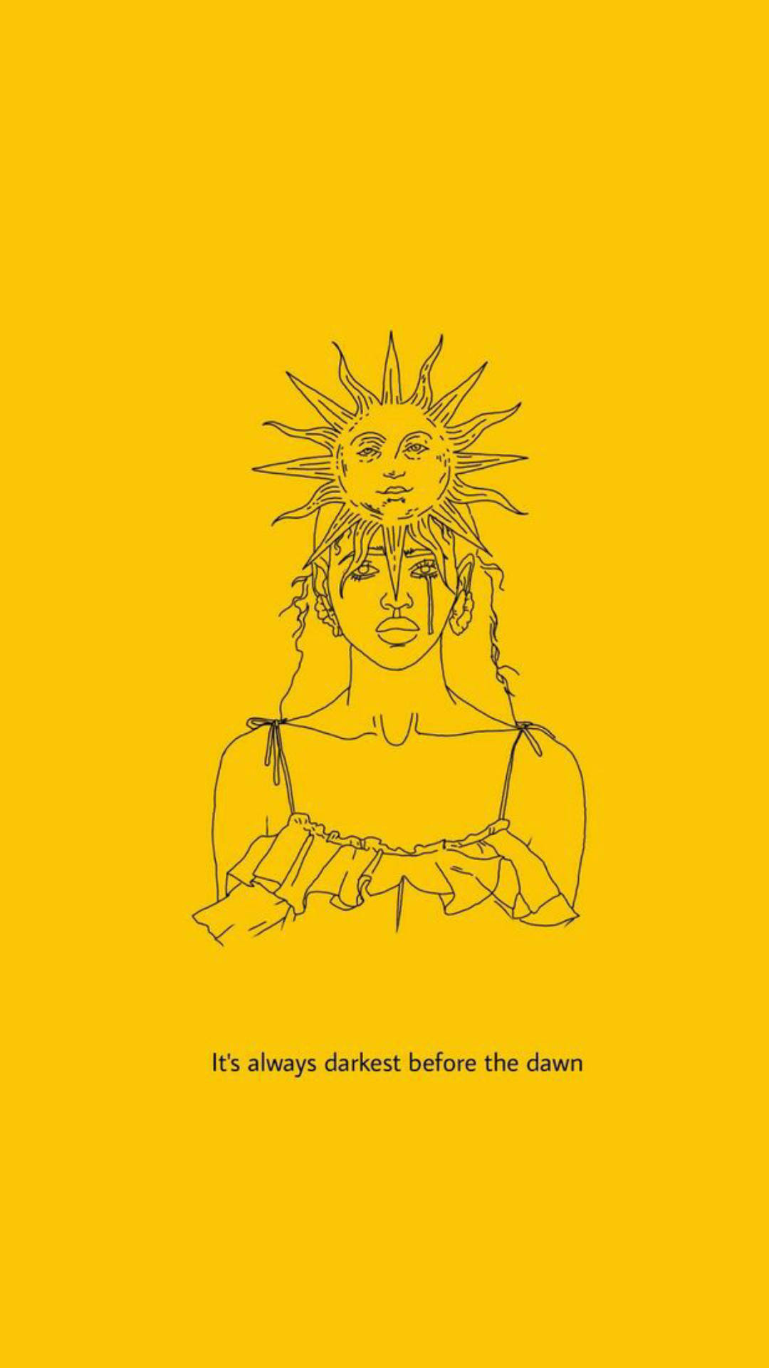 Girl Sun Face Tumblr Aesthetic, sun face, minimalist line drawing, Full HD Phone Wallpaper