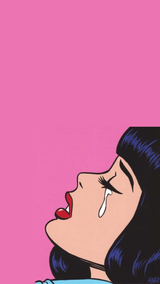 girl, Tumblr, pink background, SD Phone Wallpaper