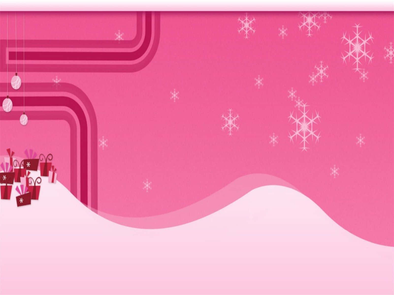 Girly Xmas, pink, falling snowflakes, HD Desktop Wallpaper