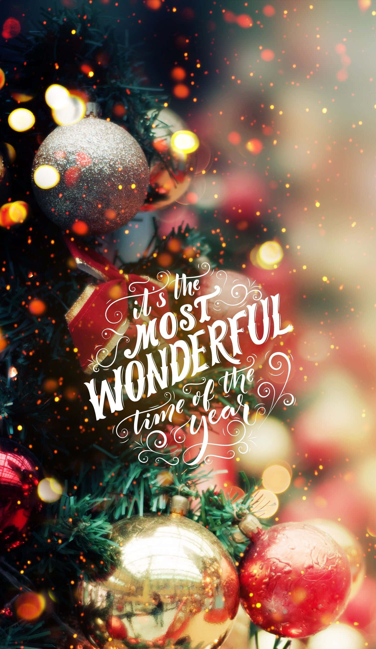 Girly Xmas, Christmas tree, glittering ornaments, 2K Phone Wallpaper
