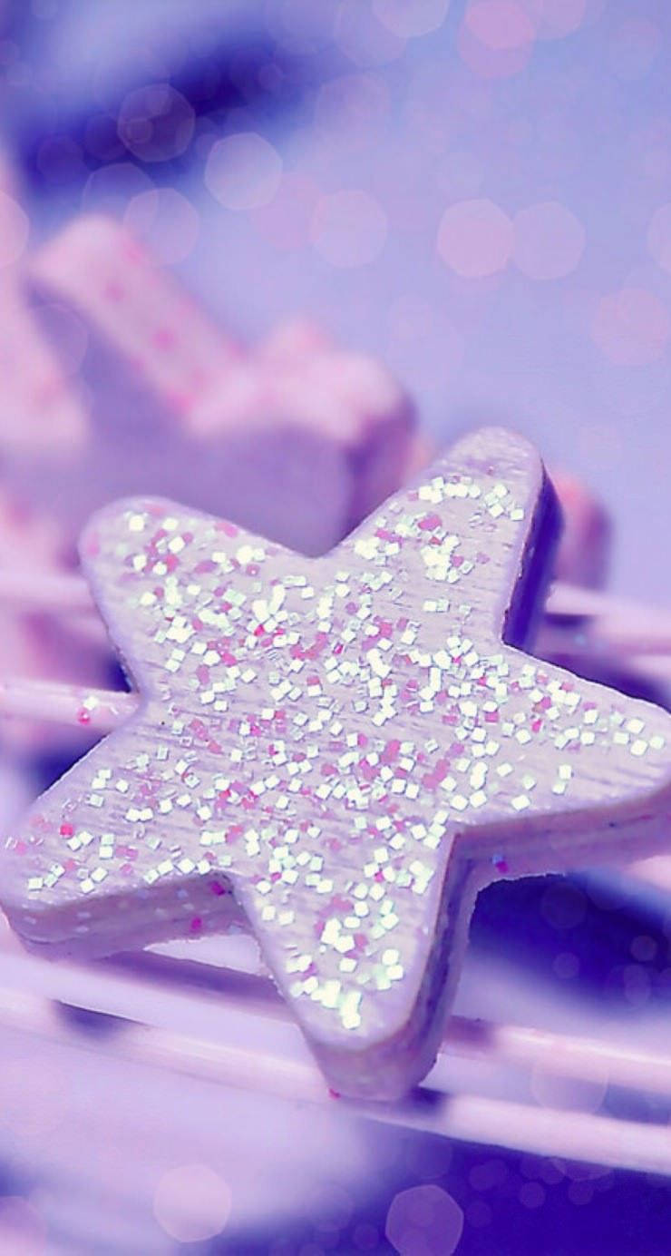 Girly Glitter Stars, pink and silver sparkles, glittery star-shaped candy, HD Phone Wallpaper