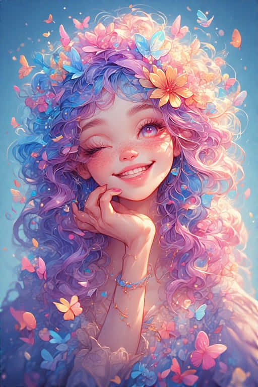 cool girl vibes, graffiti girl, vibrant purple, SD Phone Wallpaper
