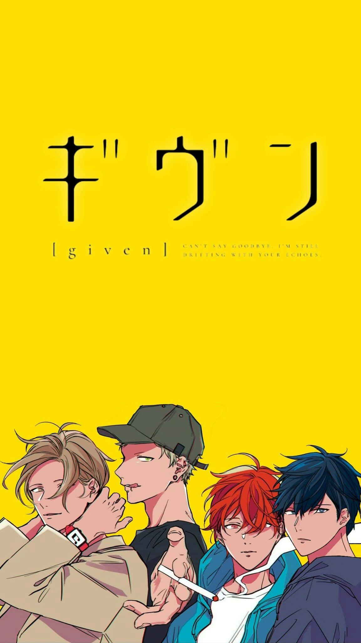 Given, anime, yellow background, Full HD Phone Wallpaper
