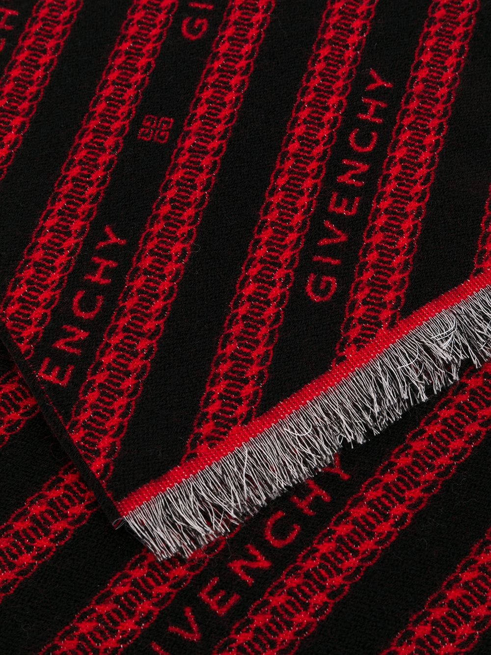 Givenchy, black scarf, bold red diagonal stripes, HD Phone Wallpaper