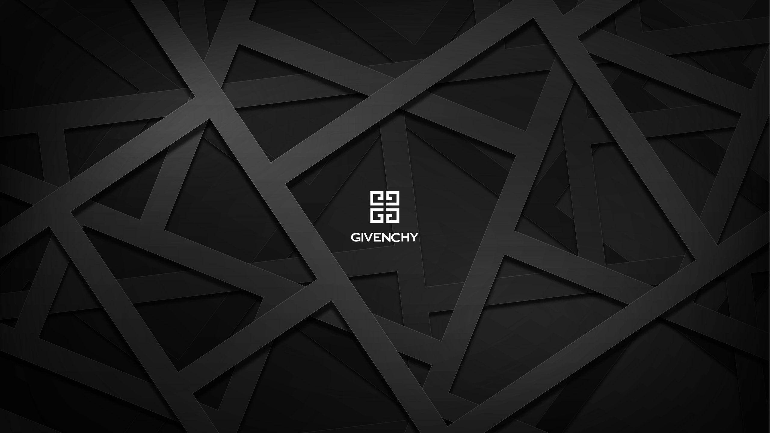 Givenchy, black, geometric lines, 2K Desktop Wallpaper
