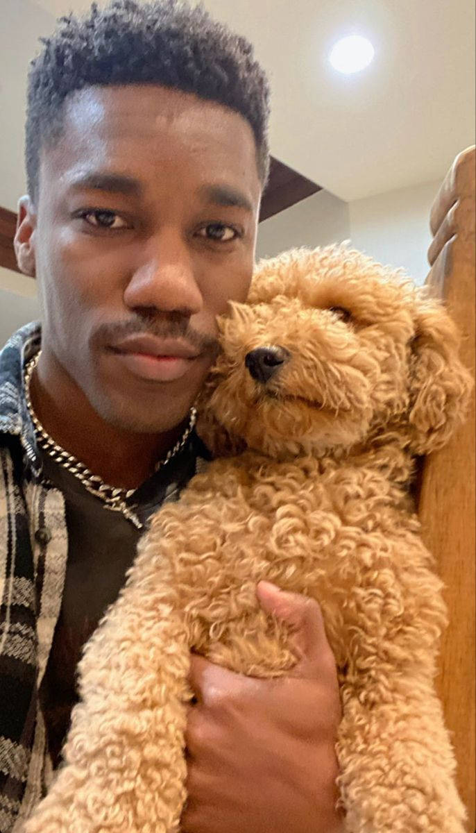 Giveon, gold chain, fluffy golden poodle, SD Phone Wallpaper