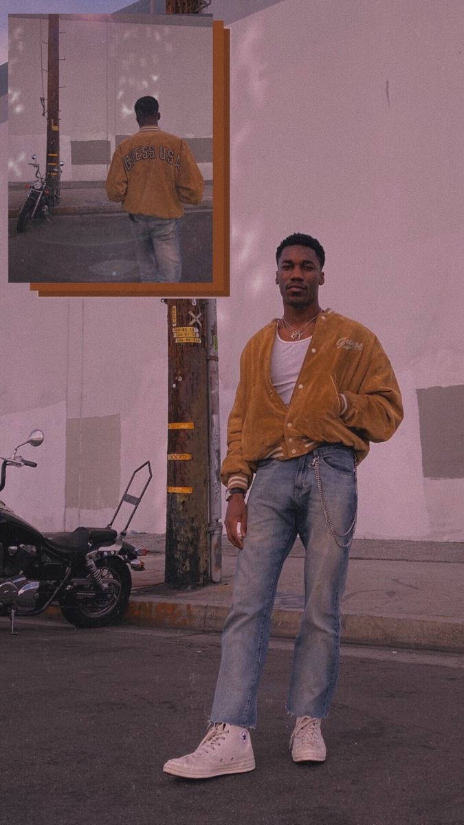 Giveon, mustard jacket, jeans, SD Phone Wallpaper