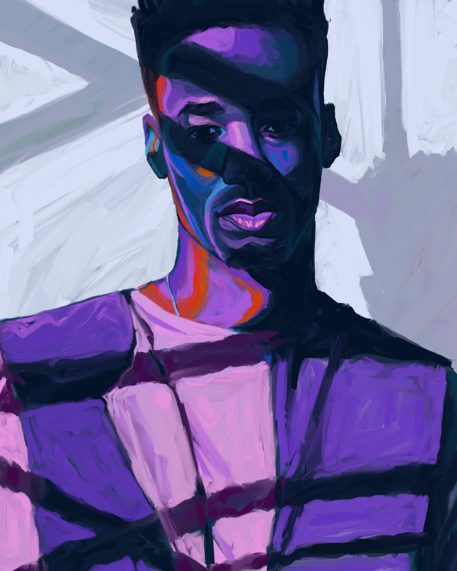 Giveon, abstract style painting, purple blue, Full HD Phone Wallpaper